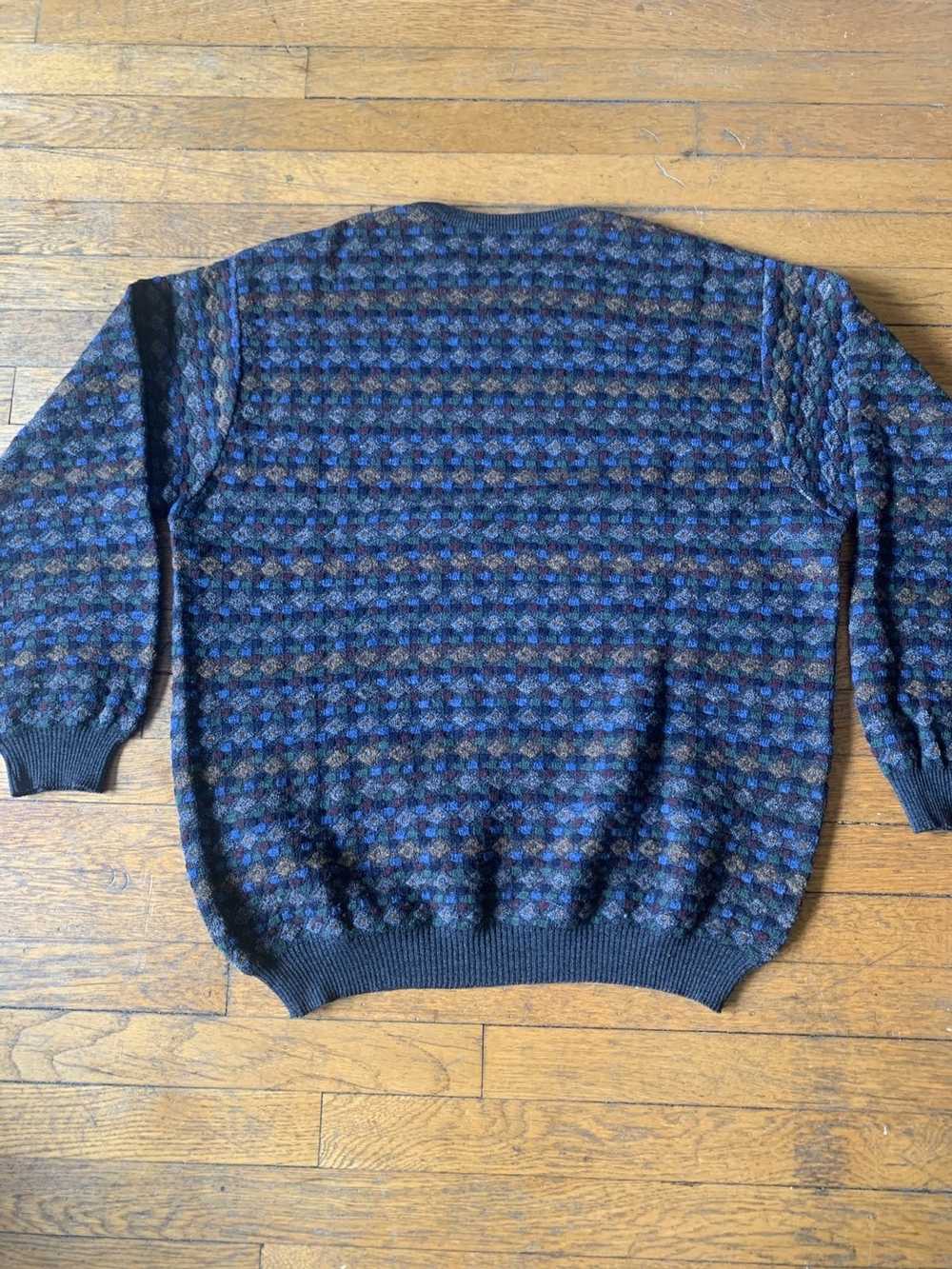 Vintage 90s Multicolored Abstract Pullover Wool S… - image 2