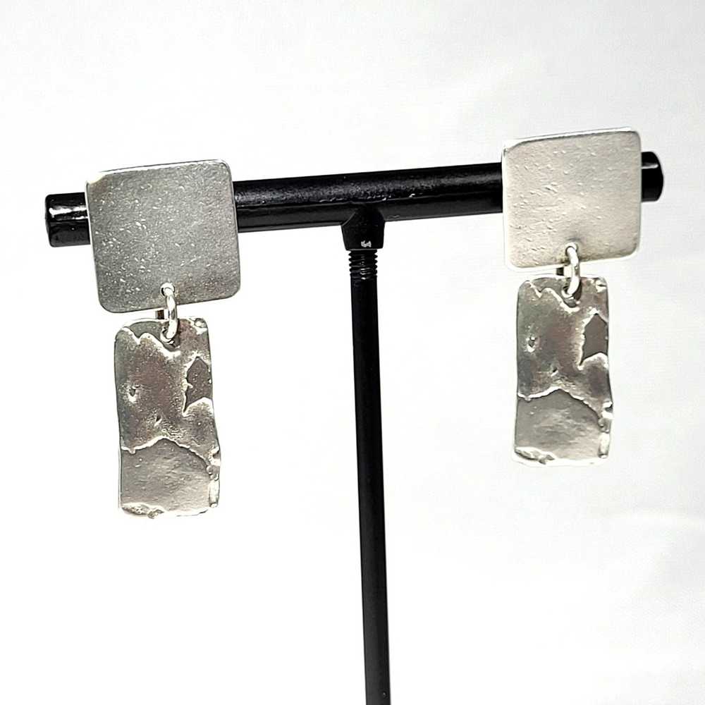 Other Abstract Geometric Hammered Dangle Sterling… - image 1