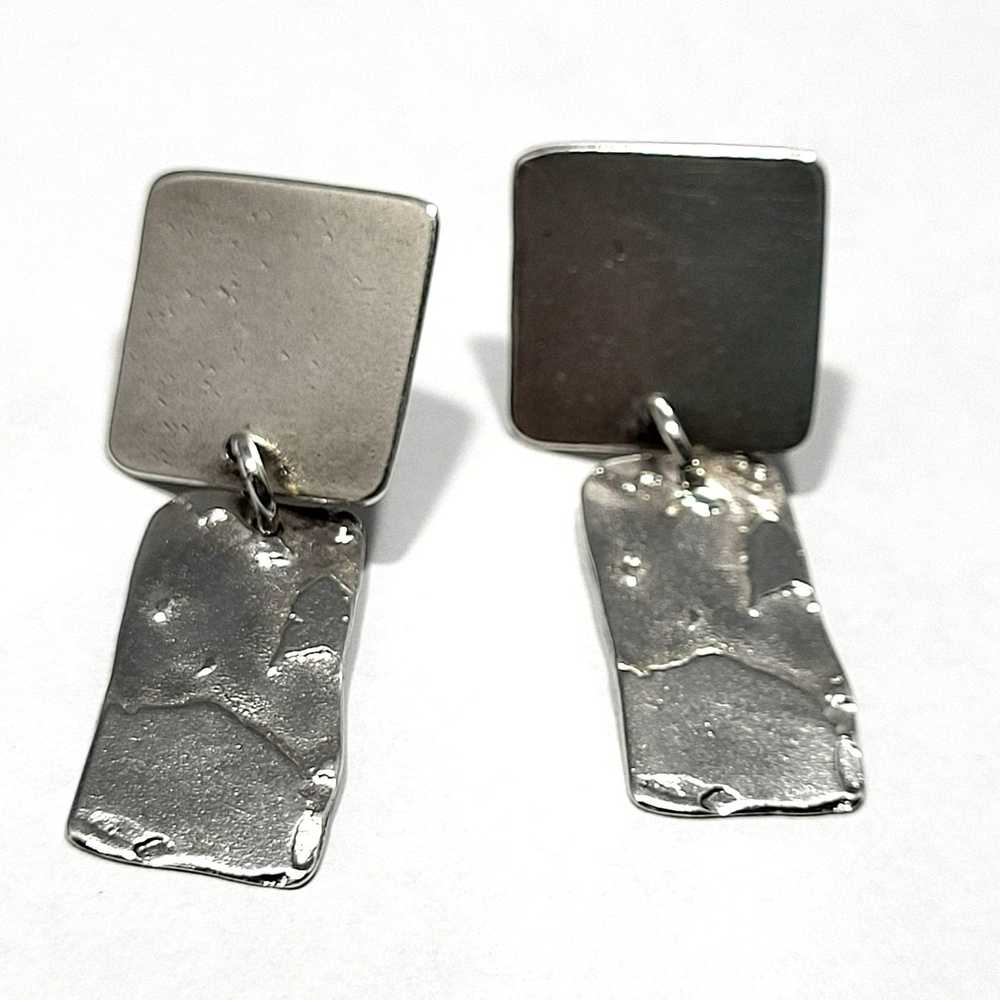 Other Abstract Geometric Hammered Dangle Sterling… - image 2