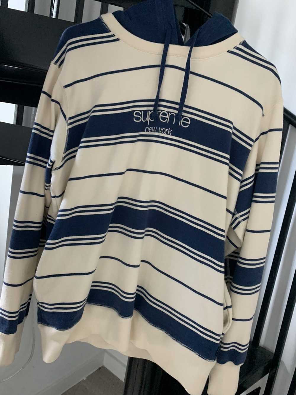 Supreme Supreme New York Striped Hoodie - image 1