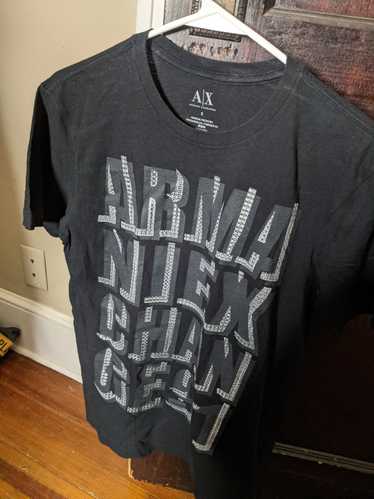 Armani × Armani Exchange Black big graphic logo t-