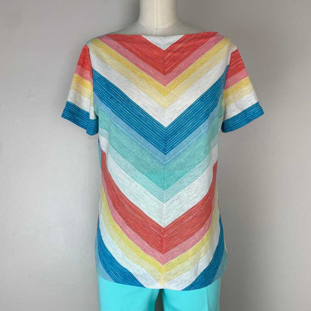 1970s Sears Mates Striped T-Shirt and Cardigan, S… - image 2