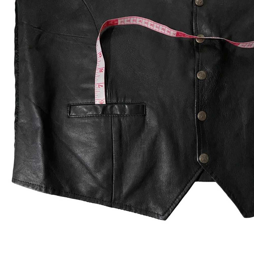 Concepts Vtg Concepts Black Leather Button-Up Sle… - image 10