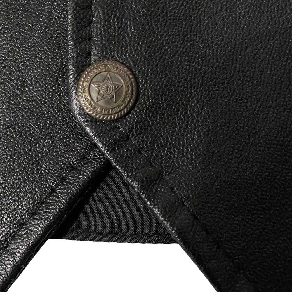 Concepts Vtg Concepts Black Leather Button-Up Sle… - image 7