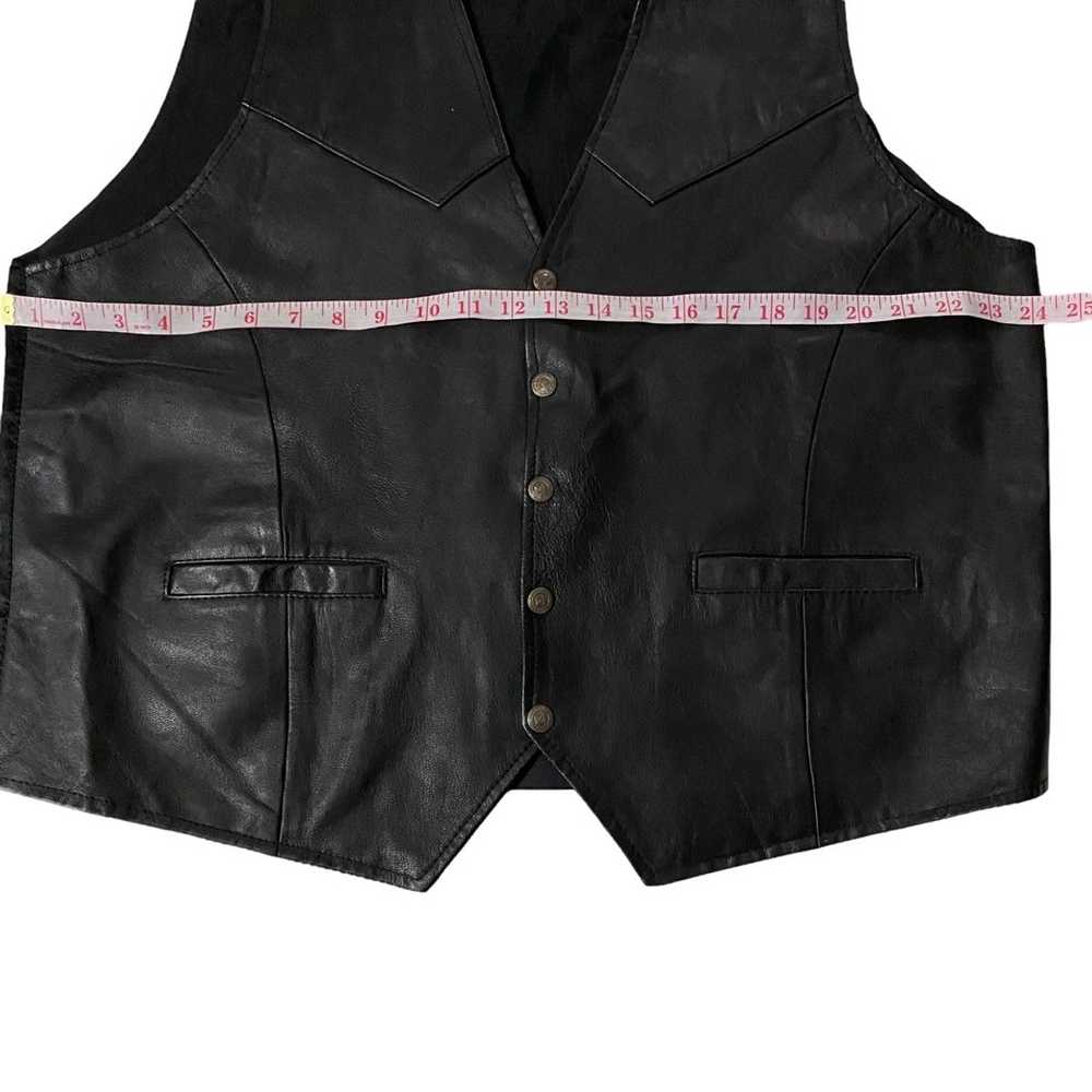 Concepts Vtg Concepts Black Leather Button-Up Sle… - image 8