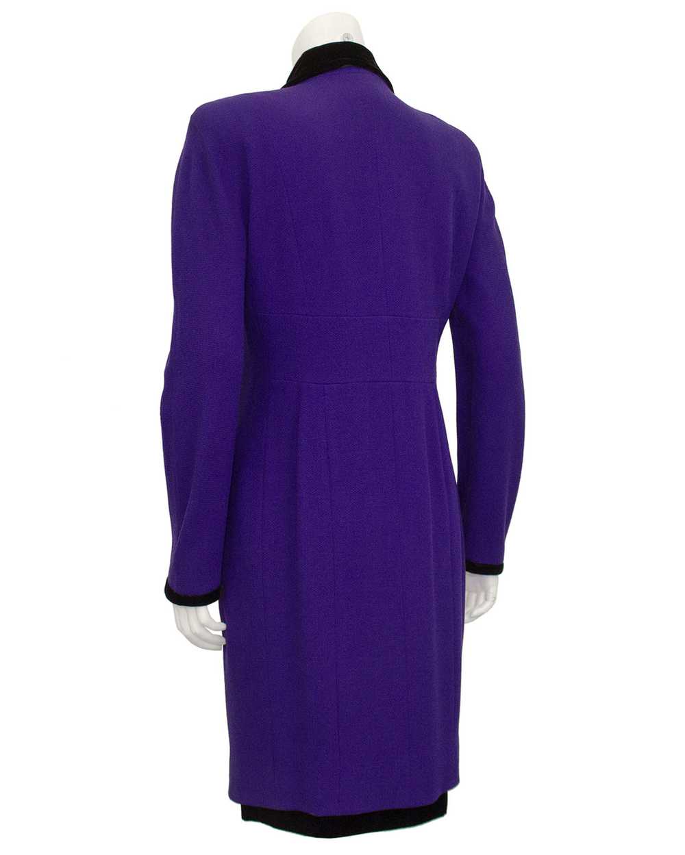 Chanel Purple and Black Velvet Coat Dress and Ski… - image 2