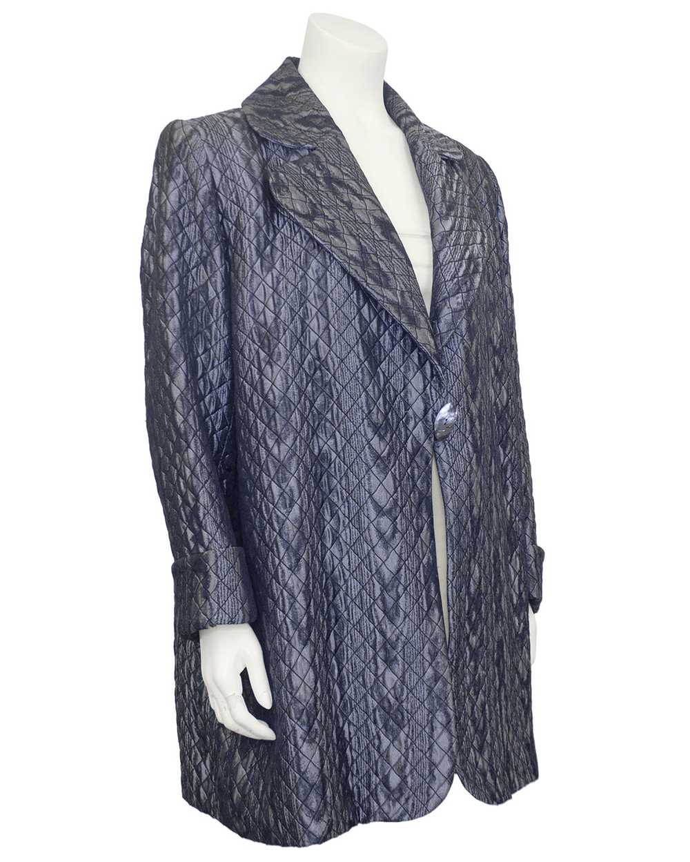 Yves Saint Laurent Grey Quilted Snakeskin Pattern… - image 1