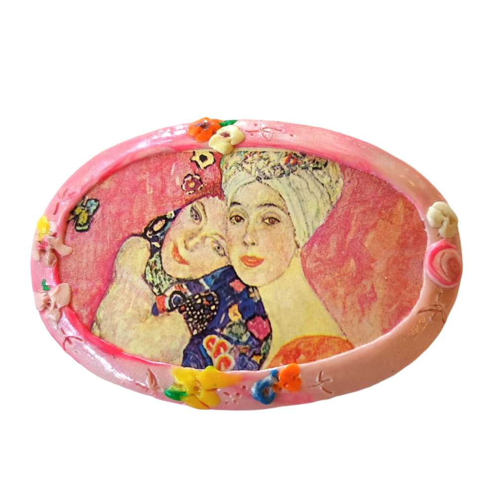 Alice Gamse Handmade Art Pin - After Klimt Painti… - image 1