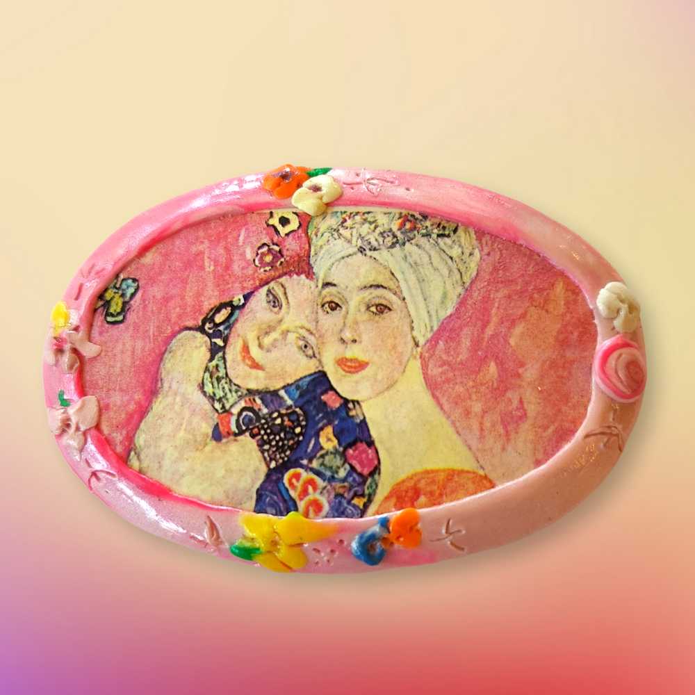 Alice Gamse Handmade Art Pin - After Klimt Painti… - image 2