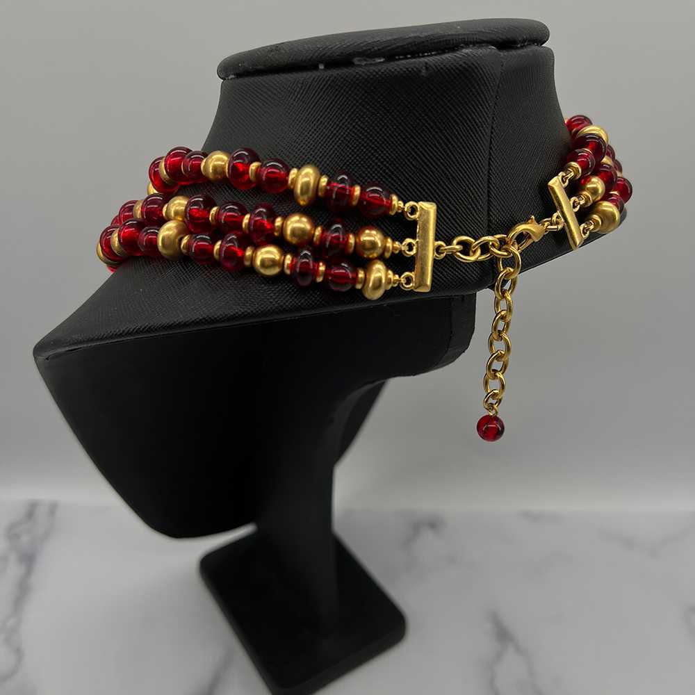 Vintage 1980s Red Lucite Collar Necklace - image 4