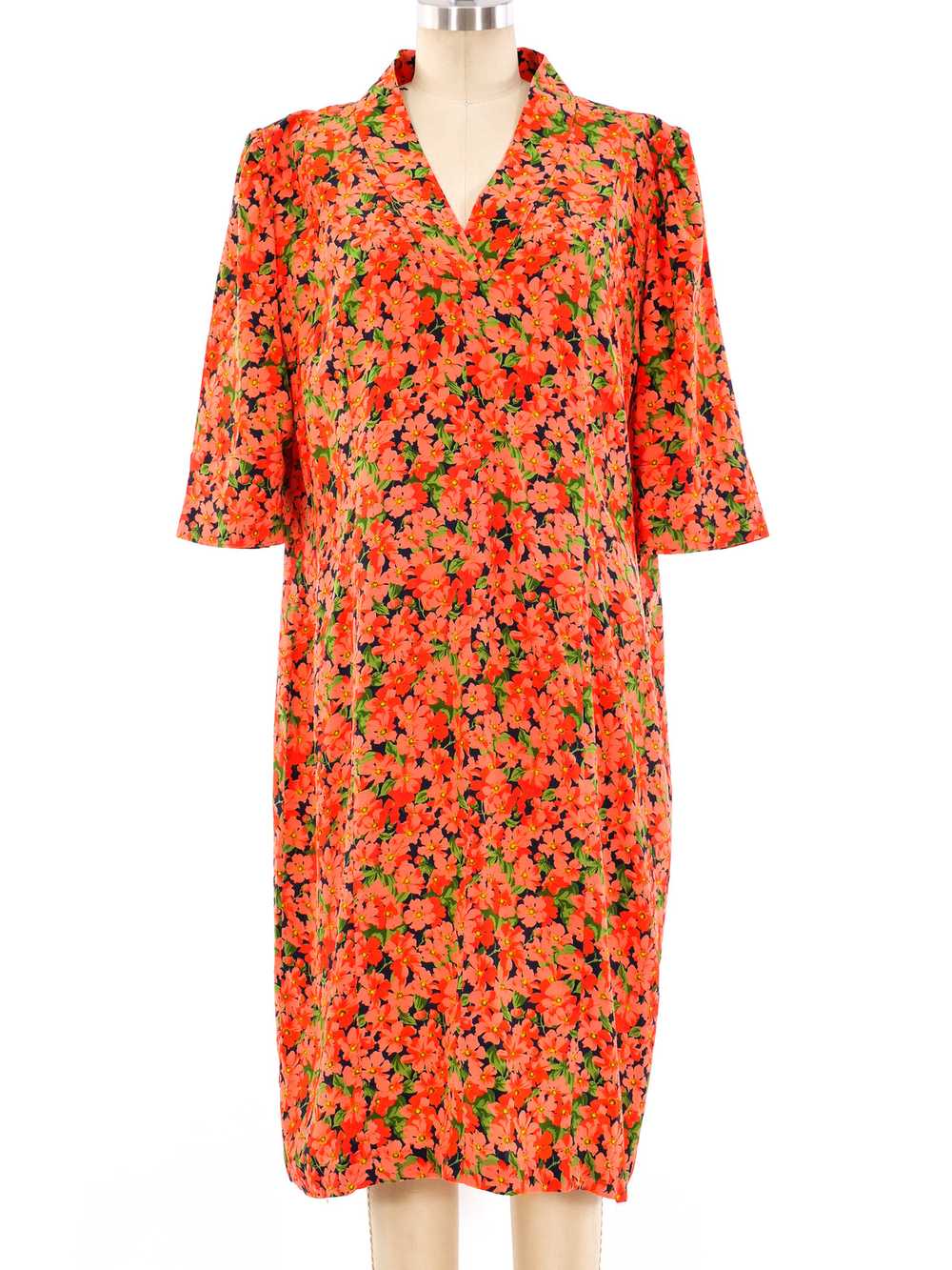Yves Saint Laurent Floral Silk Dress - image 1