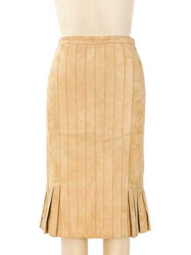 Christian Dior Pleated Suede Skirt