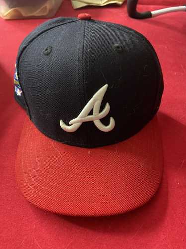 Shop New Era 59Fifty Atlanta Braves Letterman Fitted Hat 60296436 blue
