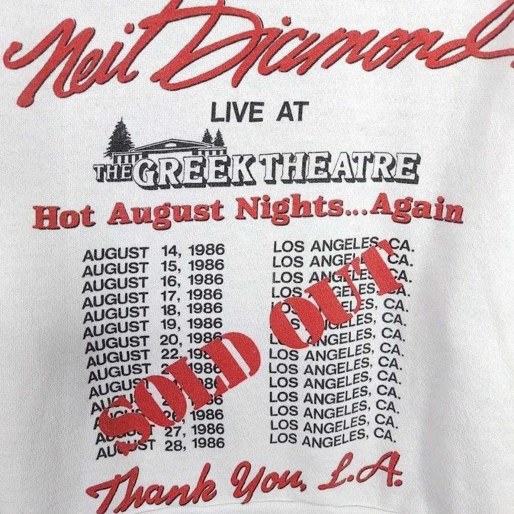 Vintage Neil Diamond Sweatshirt Vintage 80s 1986 … - image 4