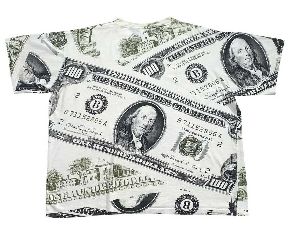 Vintage Vintage 100 Dollar Bill AOP T Shirt (Size… - image 2