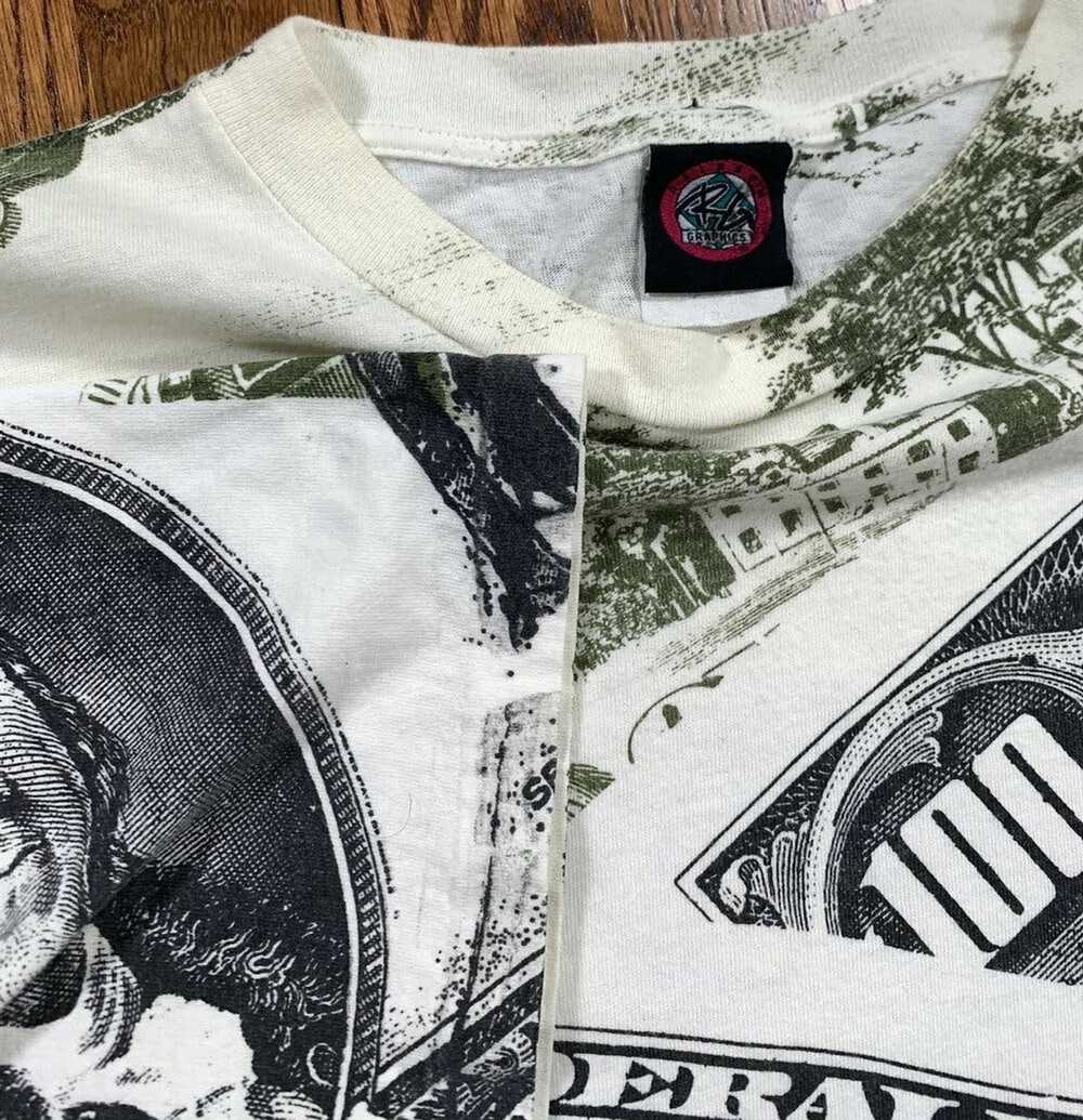 Vintage Vintage 100 Dollar Bill AOP T Shirt (Size… - image 3