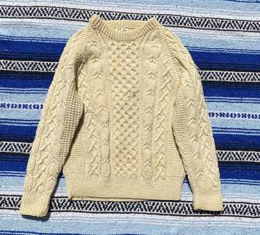 Vintage Vintage Cream Irish Cable Knit Sweater - image 1