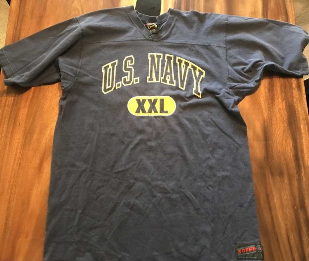 Made In Usa × Vintage Vintage Soffe Navy Shirt. M… - image 1