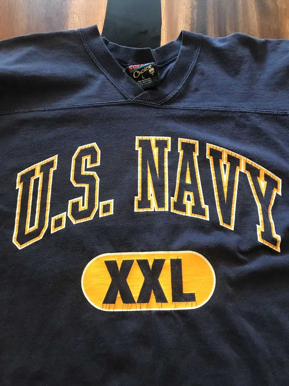 Made In Usa × Vintage Vintage Soffe Navy Shirt. M… - image 2