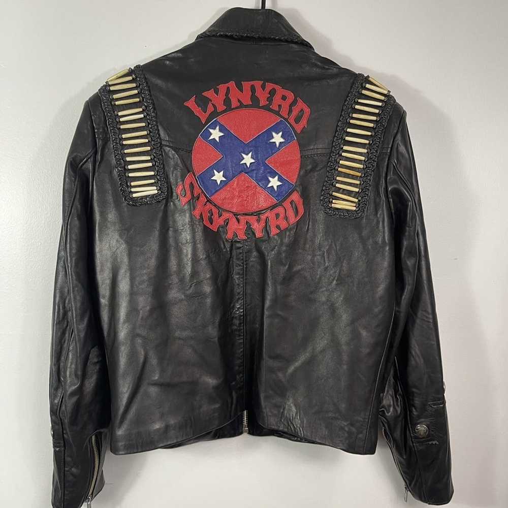 Custom × Leather Jacket × Vintage 90s Vtg Lynyrd … - image 10