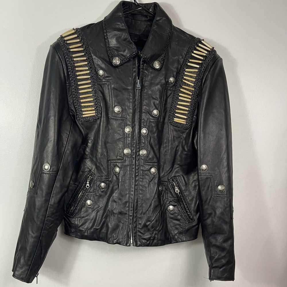 Custom × Leather Jacket × Vintage 90s Vtg Lynyrd … - image 11