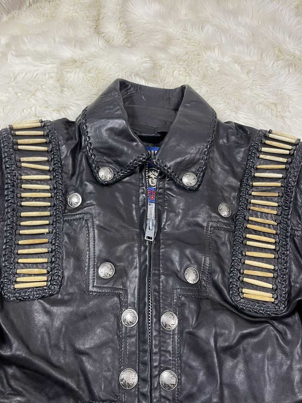 Custom × Leather Jacket × Vintage 90s Vtg Lynyrd … - image 5