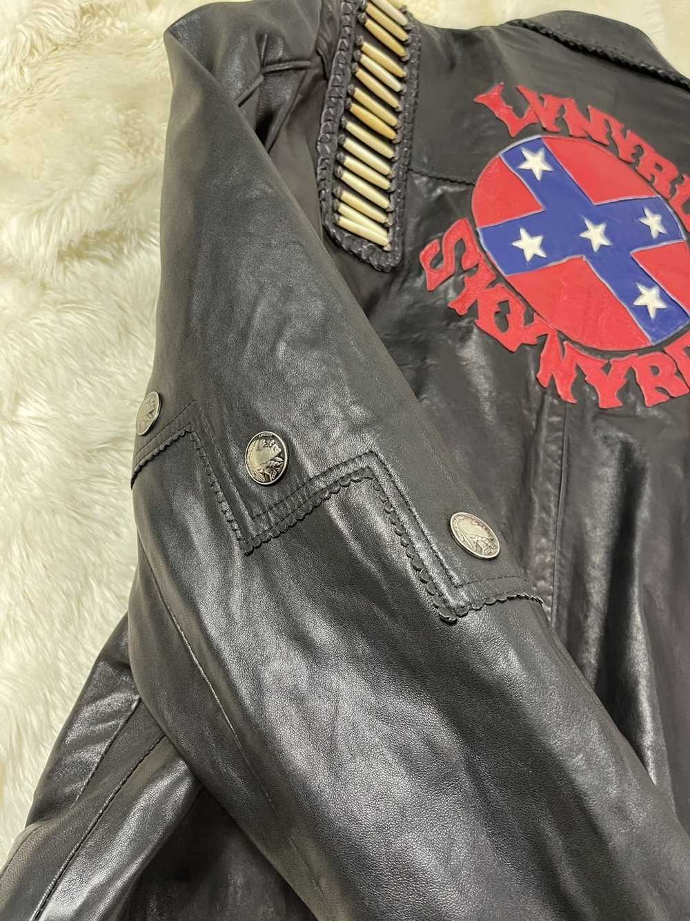 Custom × Leather Jacket × Vintage 90s Vtg Lynyrd … - image 7