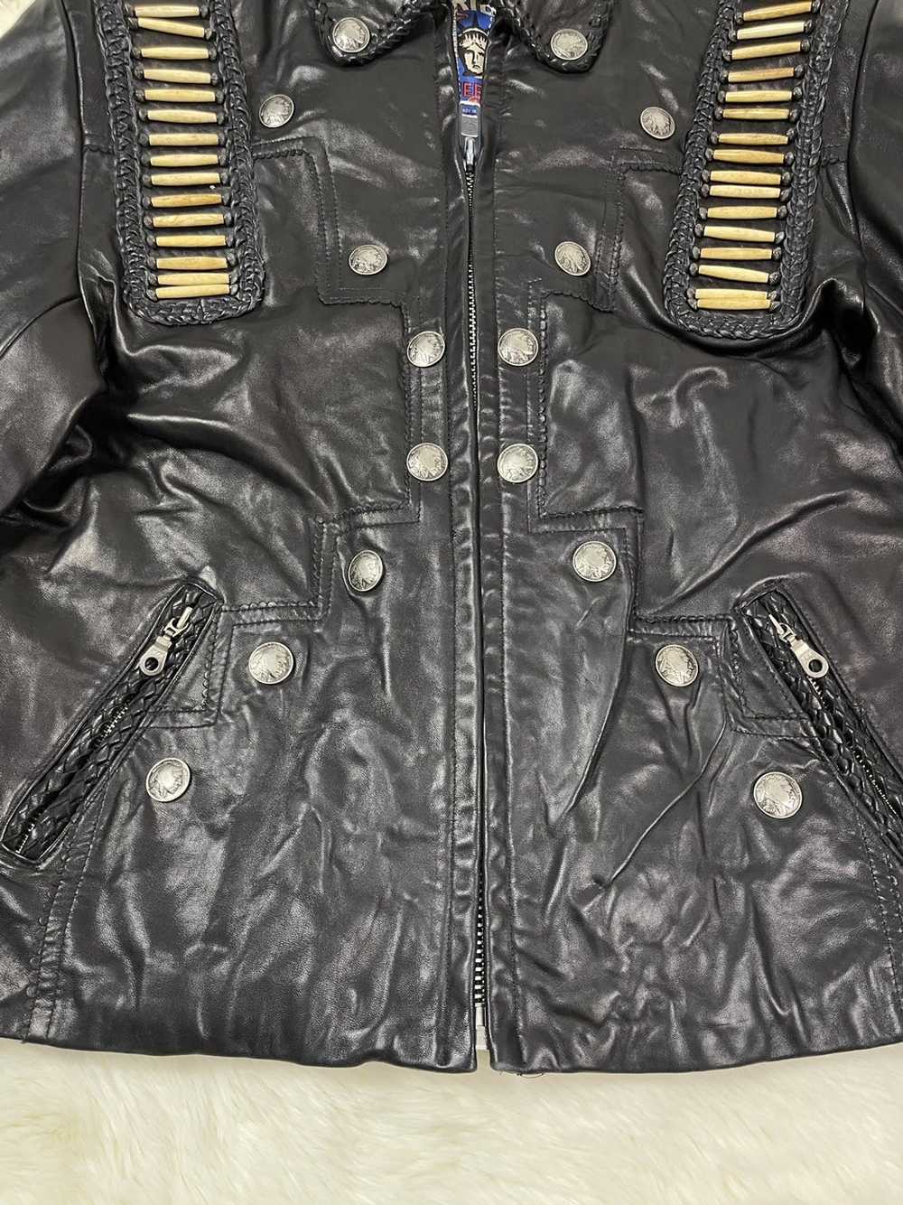 Custom × Leather Jacket × Vintage 90s Vtg Lynyrd … - image 9