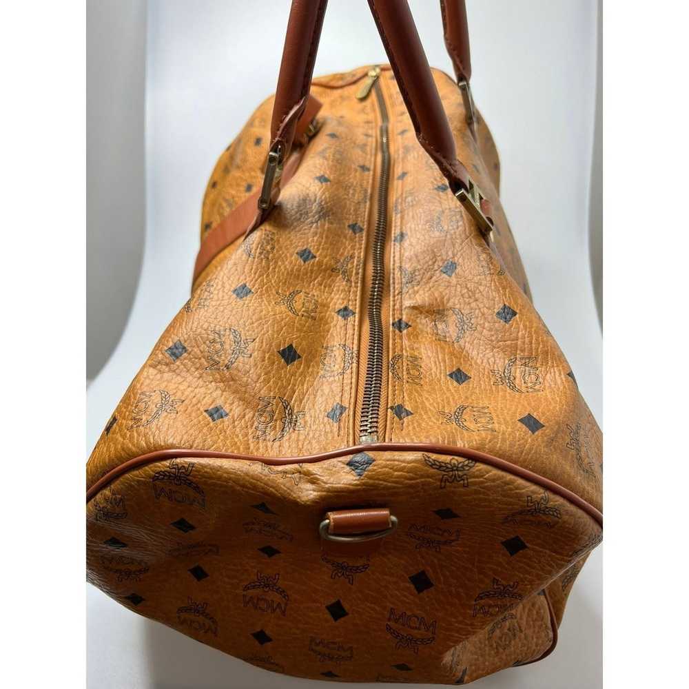 MCM MCM Large Cognac Monogram Visetos Boston Duff… - image 3