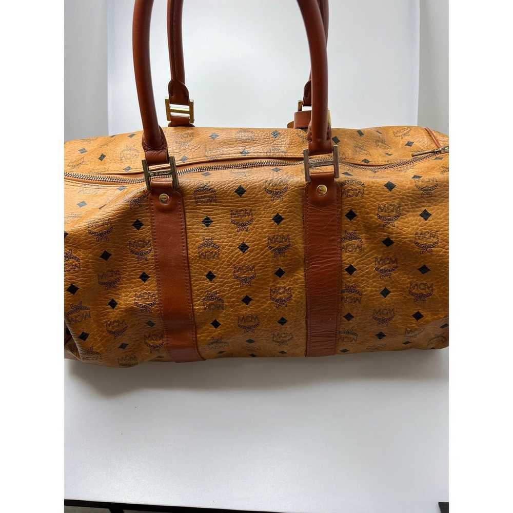 MCM MCM Large Cognac Monogram Visetos Boston Duff… - image 4