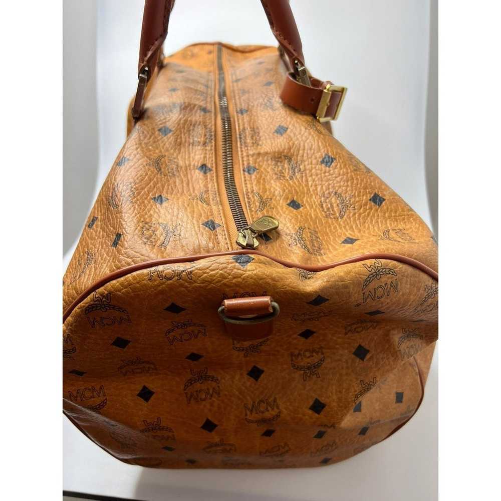 MCM MCM Large Cognac Monogram Visetos Boston Duff… - image 5