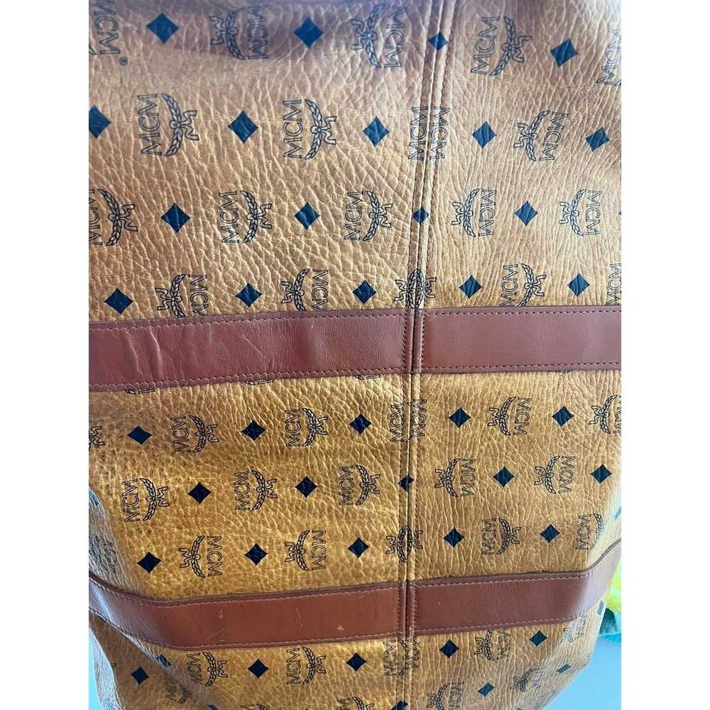 MCM MCM Large Cognac Monogram Visetos Boston Duff… - image 6