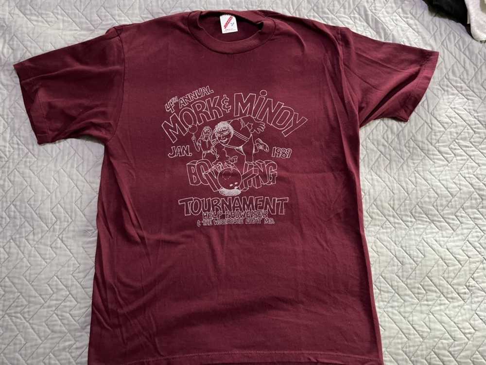 Made In Usa × Vintage Maroon true vintage tee - image 1