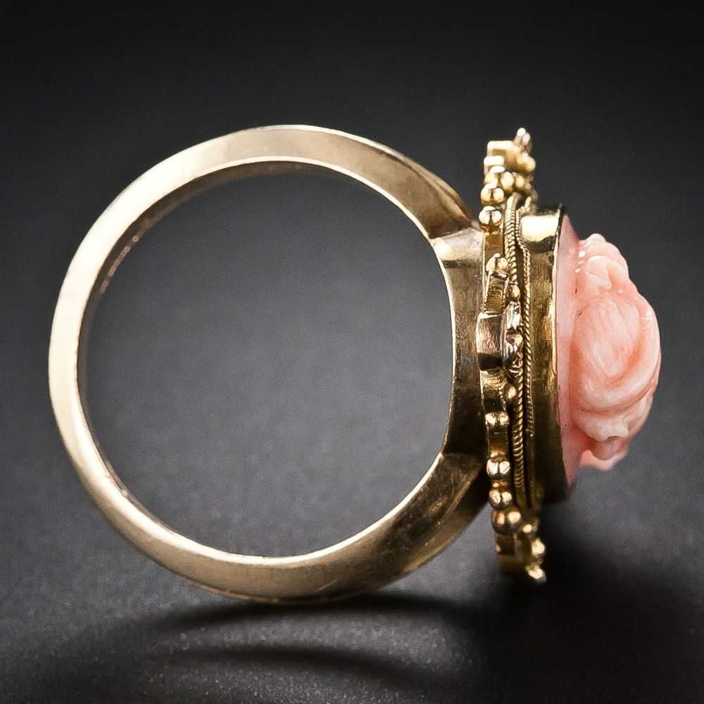 Victorian Coral Cameo Bracelet and Ring - image 10