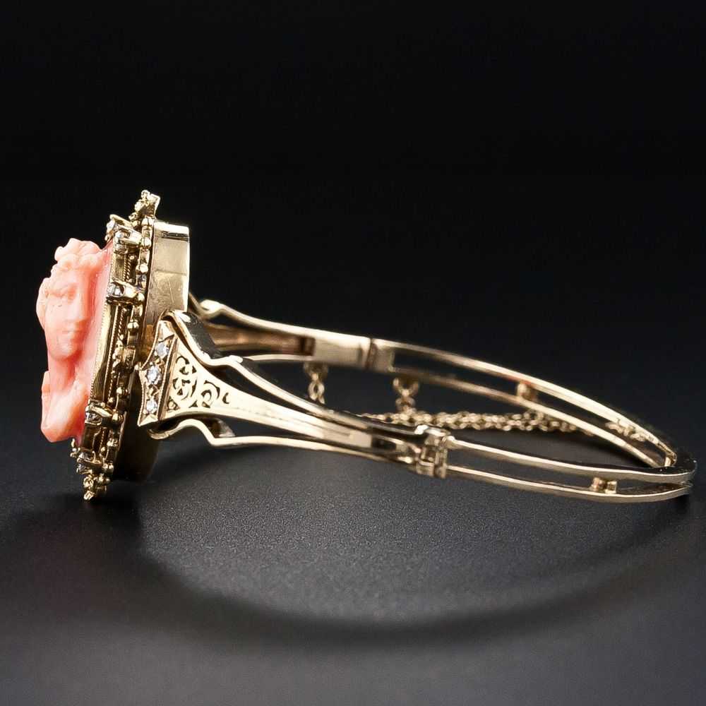 Victorian Coral Cameo Bracelet and Ring - image 6