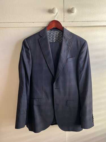 Ted Baker Ted Baker Navy Plaid 2 Piece Suit 36S
