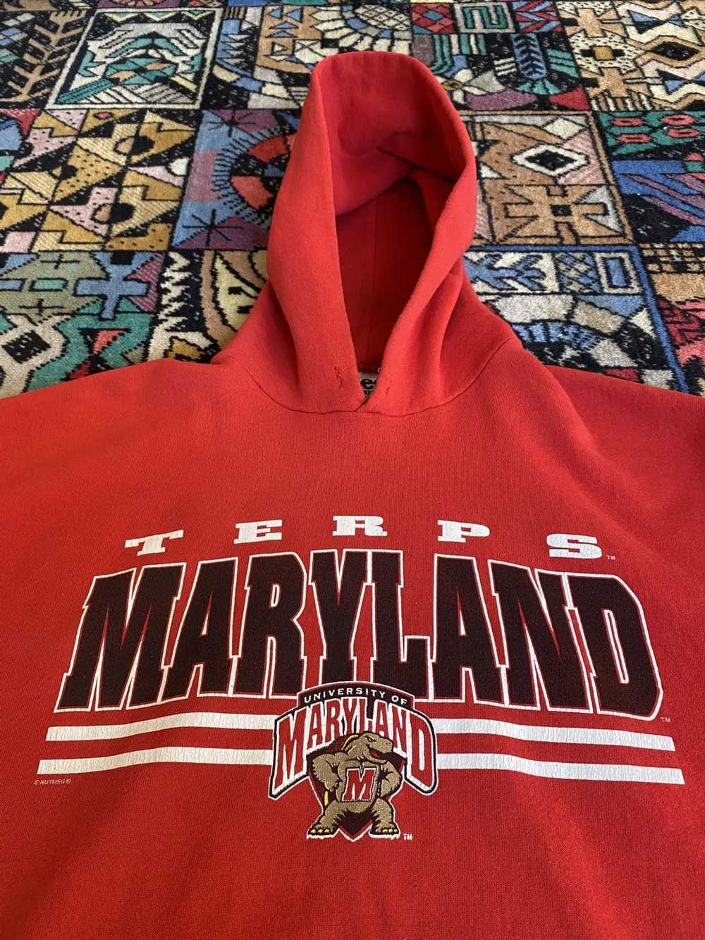 Vintage Vintage 90s u of Maryland hoodie size lar… - image 4