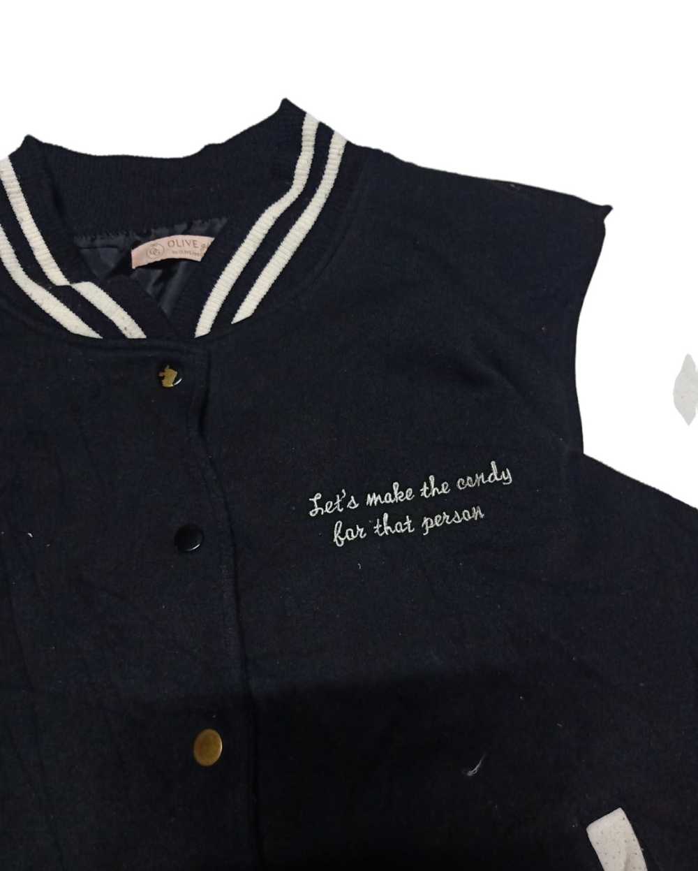 Japanese Brand × Streetwear × Varsity Jacket Oliv… - image 7