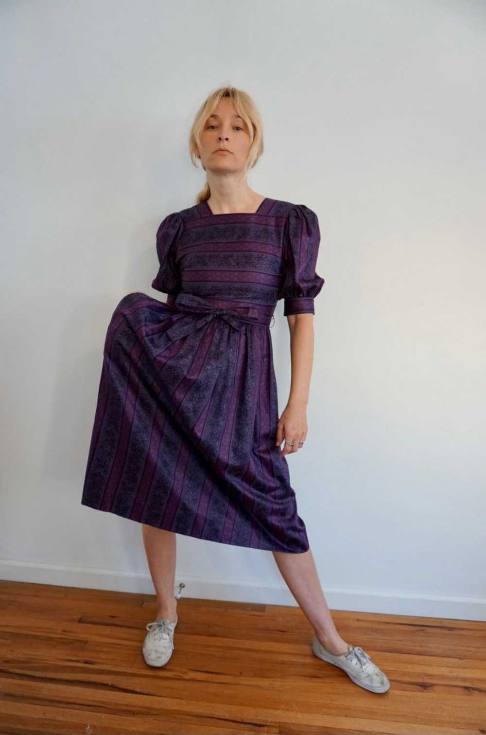 Vintage Puff-Sleeve Dress - image 3