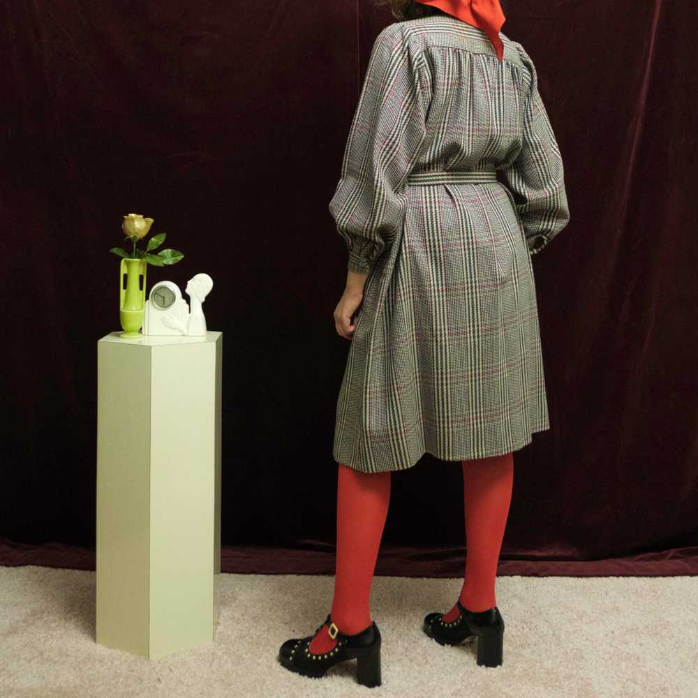 1980s J. Jill grey tweed bishop sleeve dress - image 3