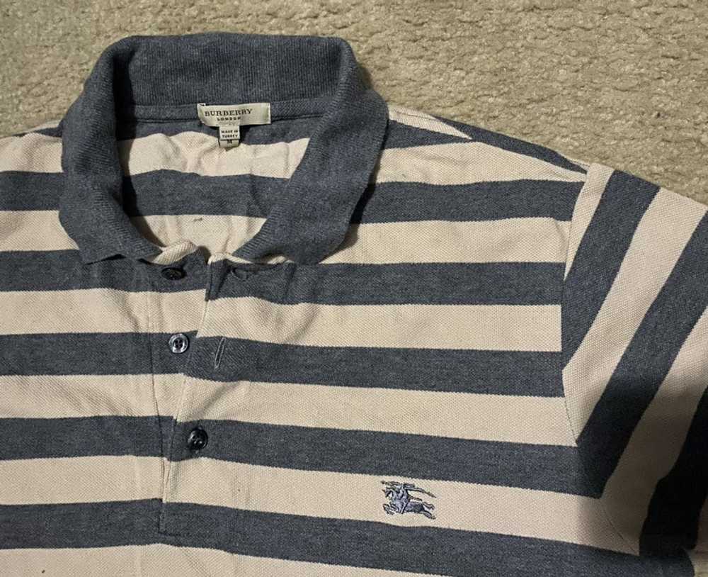 Burberry Burberry London Mens Striped Polo Shirt - image 2