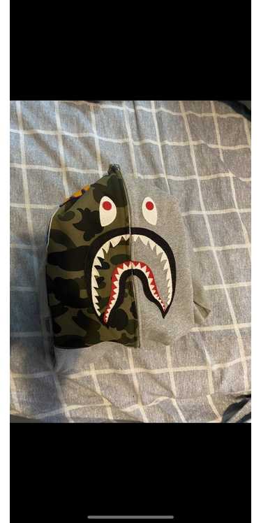 Bape x Medicom Bearbrick Kids Zip Up Half Camo Shark Hoodie Sz 100