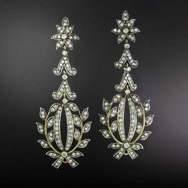 Victorian Style Diamond Drop Earrings - image 1