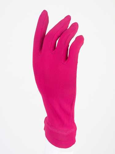 1950s Chartreuse Pink Glove Set - image 1