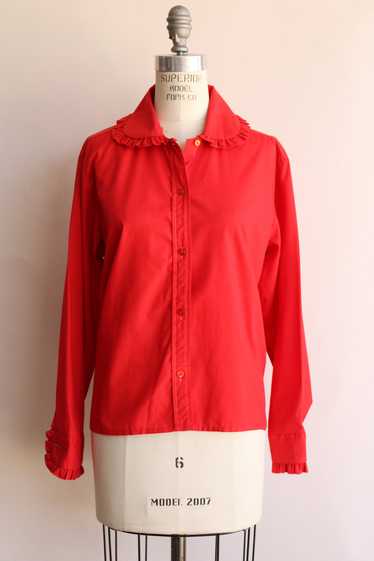 Vintage 1970s Lady Marlboro Red Button Up Shirt wi