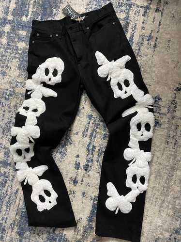 Streetwear Ritten Fluffly Live & Die Black Denim