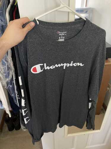 Champion Champion long sleeve t shirt grey logo - image 1