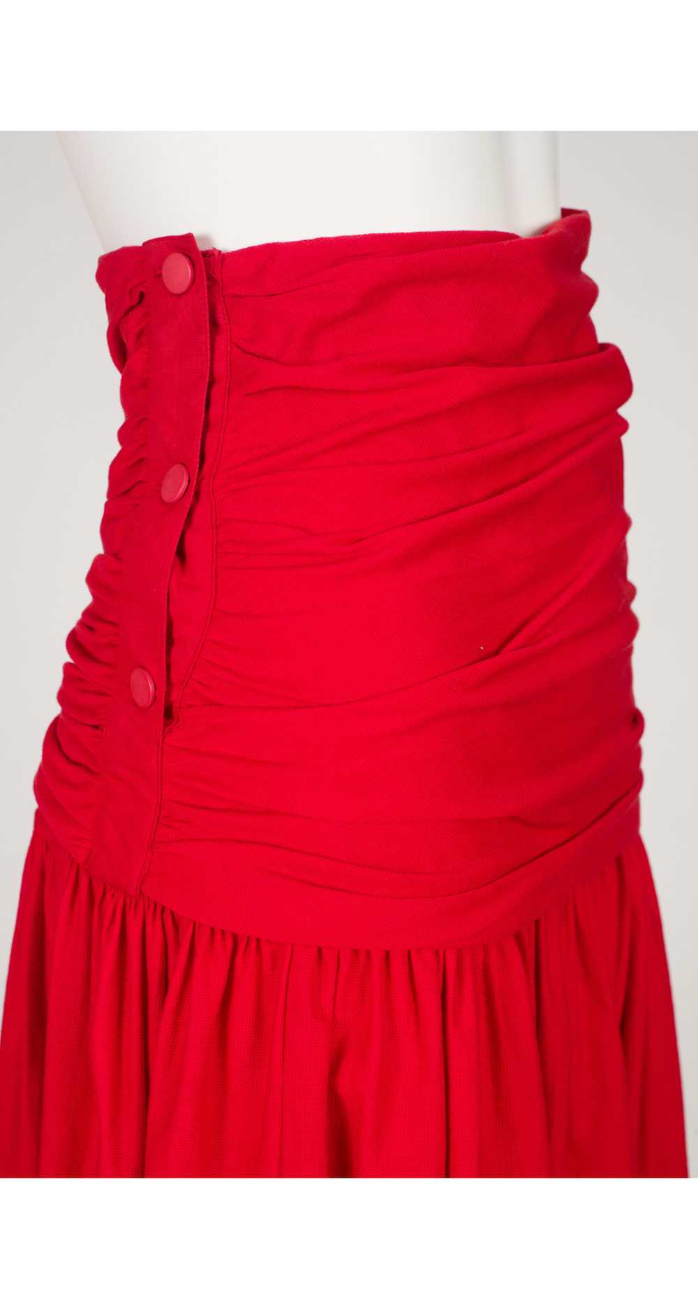 Callaghan by Gianni Versace 1980s Ruched Red Cott… - image 3