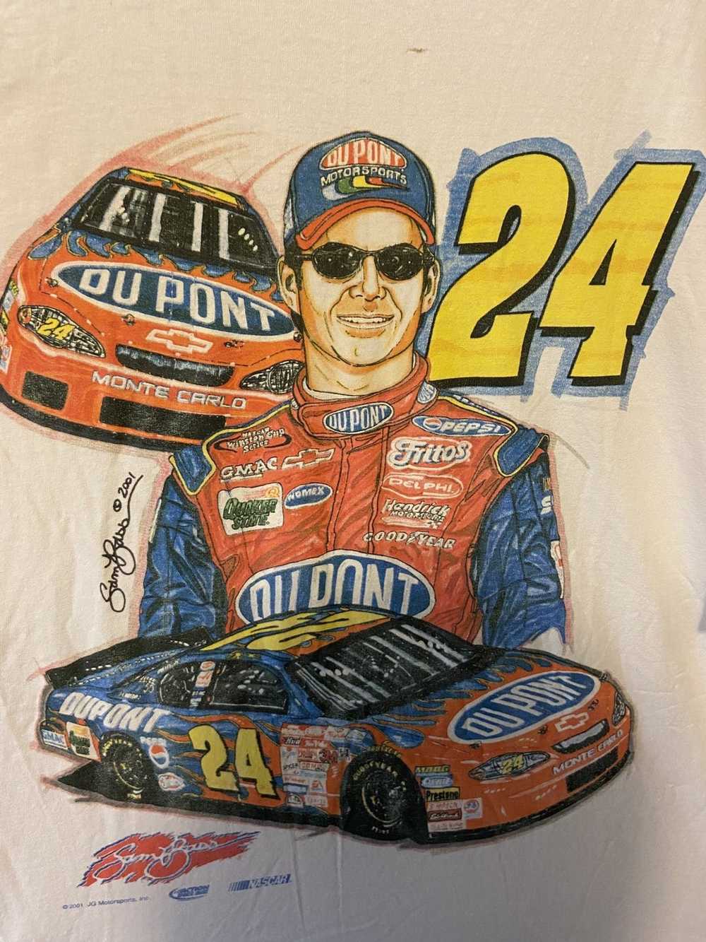 NASCAR × Vintage White 2001 Nascar Jeff Gordon XL… - image 2