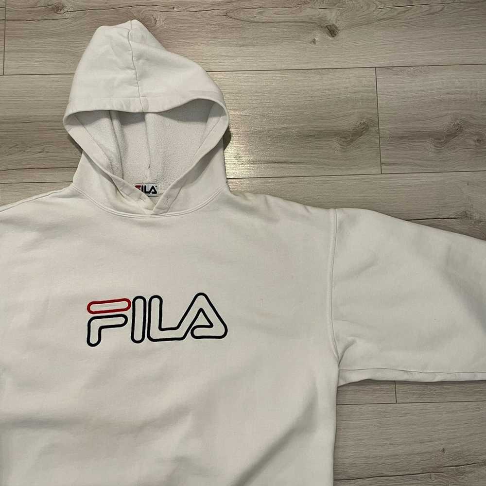 Fila × Vintage Fila hoodie boxy embroidered logo … - image 2